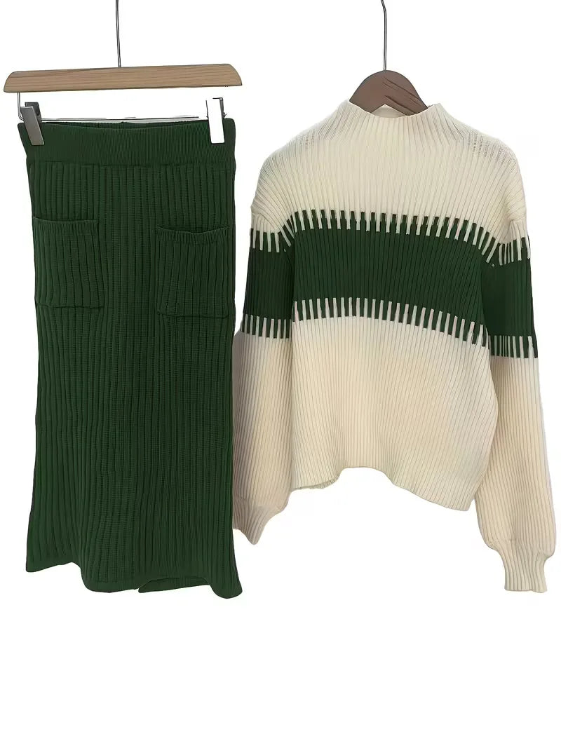 Ribbed Two-Piece Skirt Set - Coordinated and Comfortable