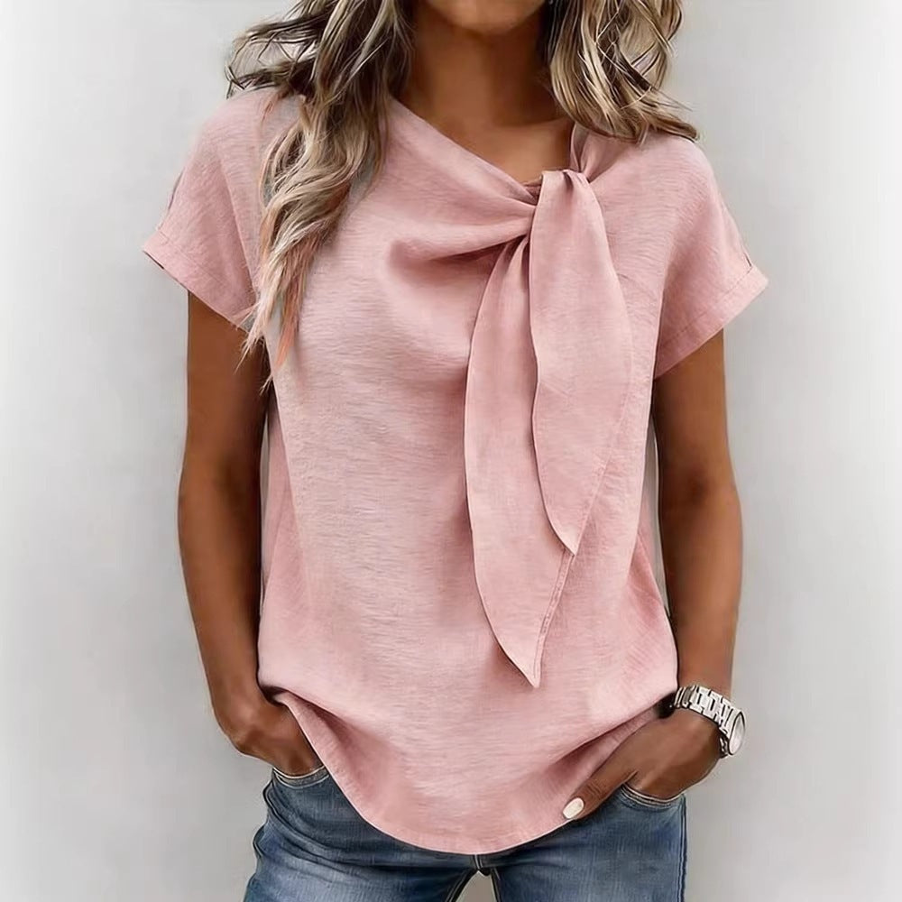 Women's Short Sleeve Cotton-Blend T-Shirt – Lightweight Everyday Casual Style