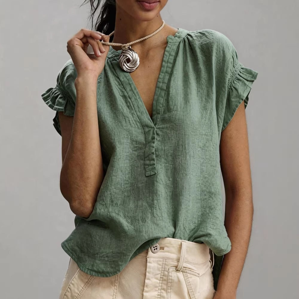 Women's Relaxed Cotton Shirt - Soft Casual Everyday Style