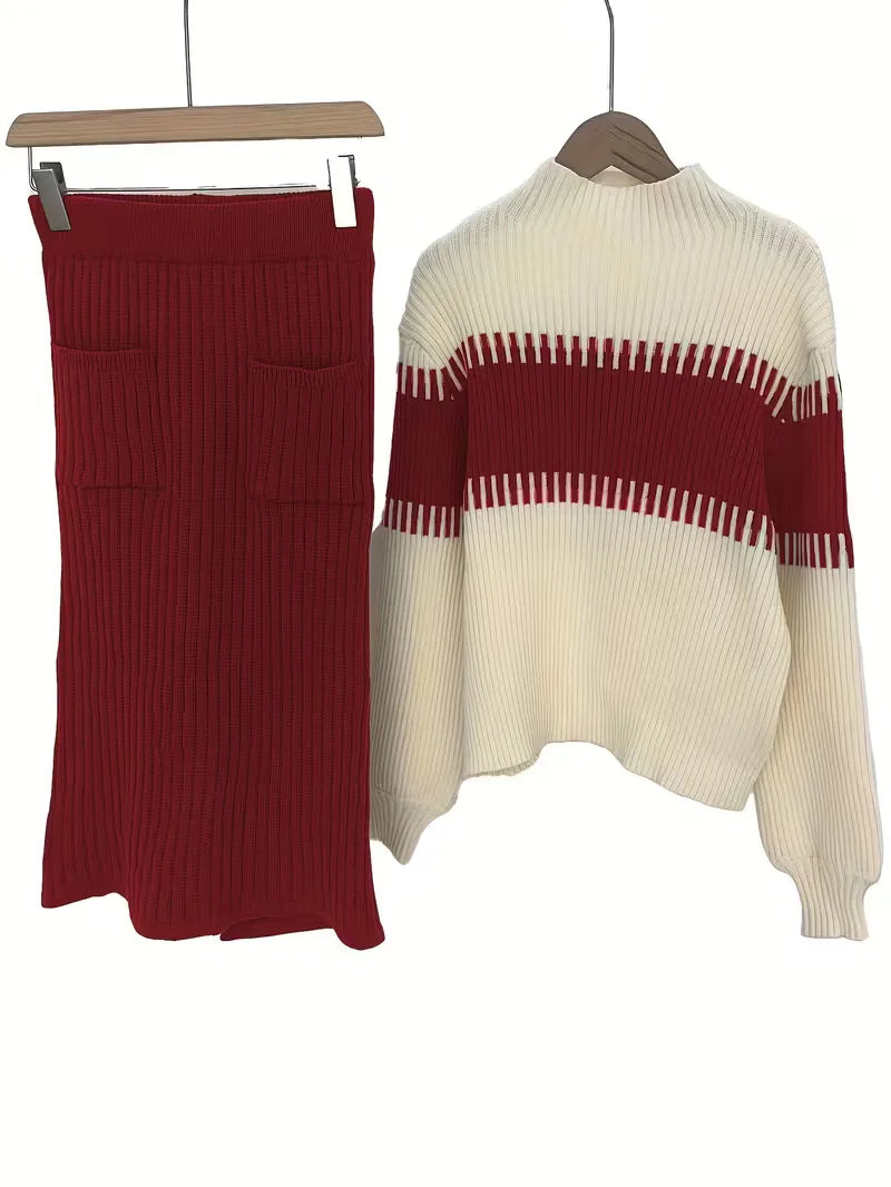 Ribbed Two-Piece Skirt Set - Coordinated and Comfortable