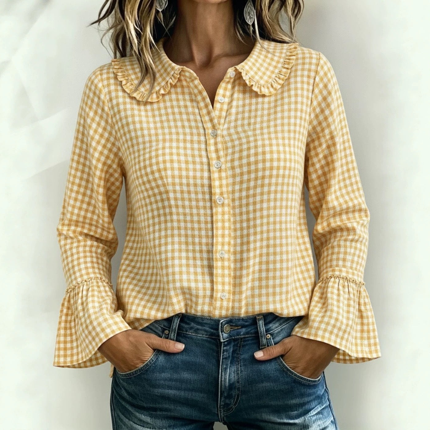 Women’s Casual Vintage Plaid Shirt – Loose-Fit Relaxed Everyday Style