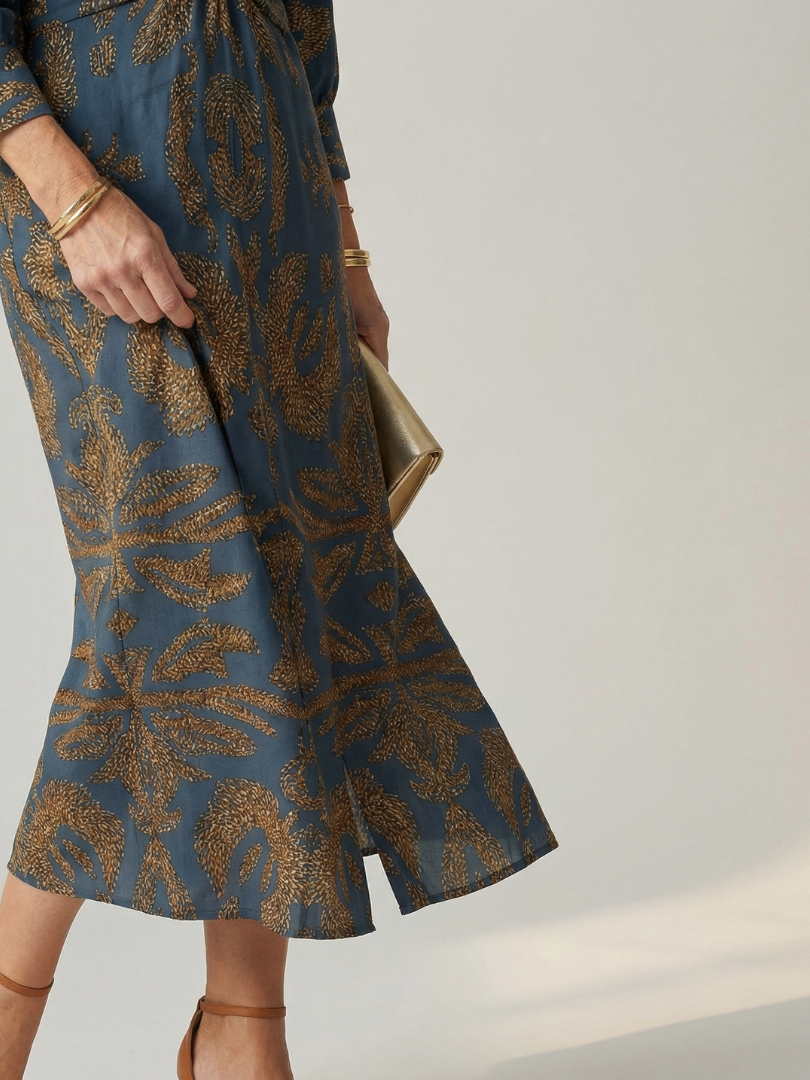 Women's Natural Wrap Midi Dress - Soft Flattering Everyday Style