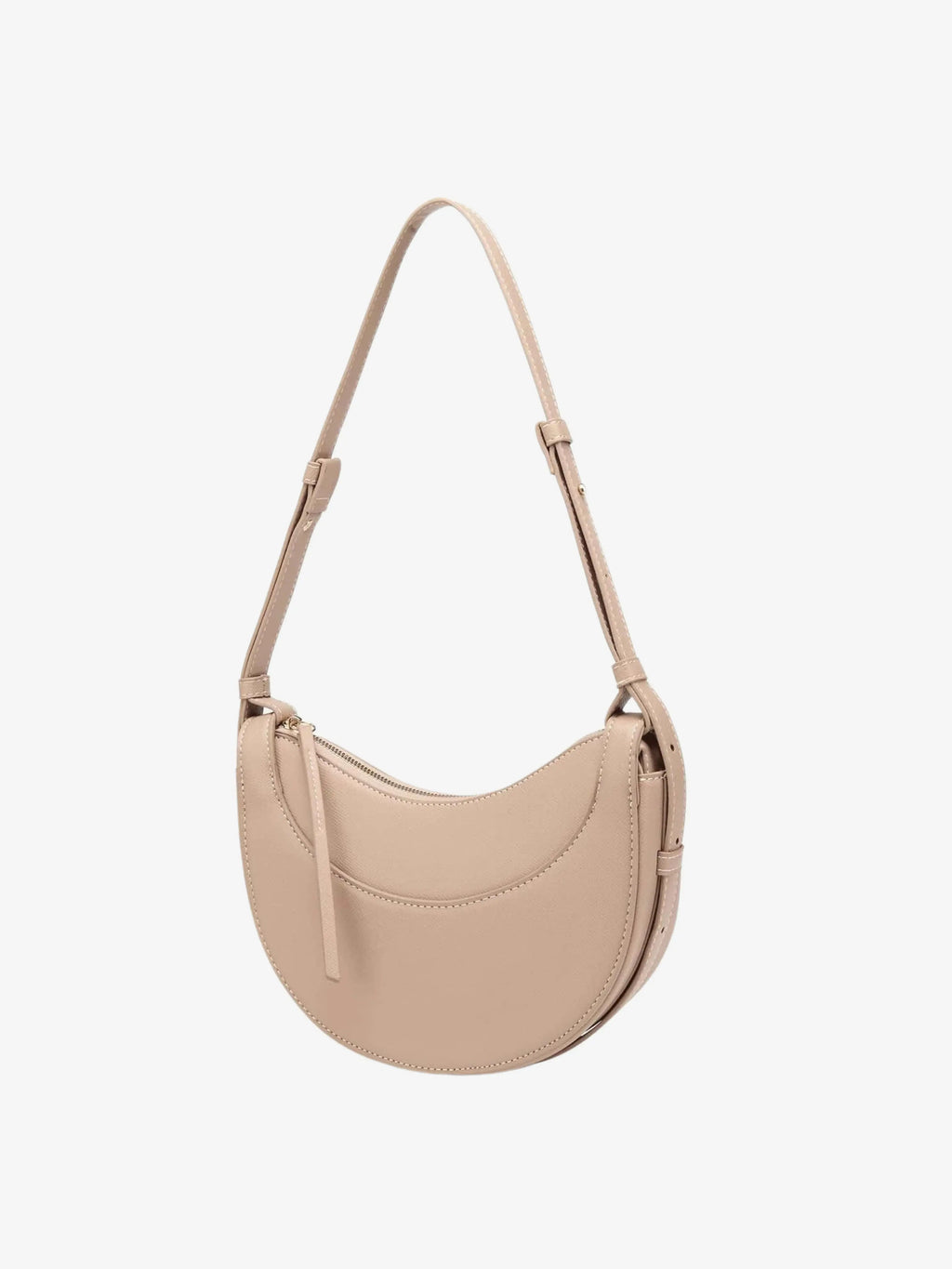 Women's Curved Crossbody Bag with Tassel - Adjustable Everyday Carry