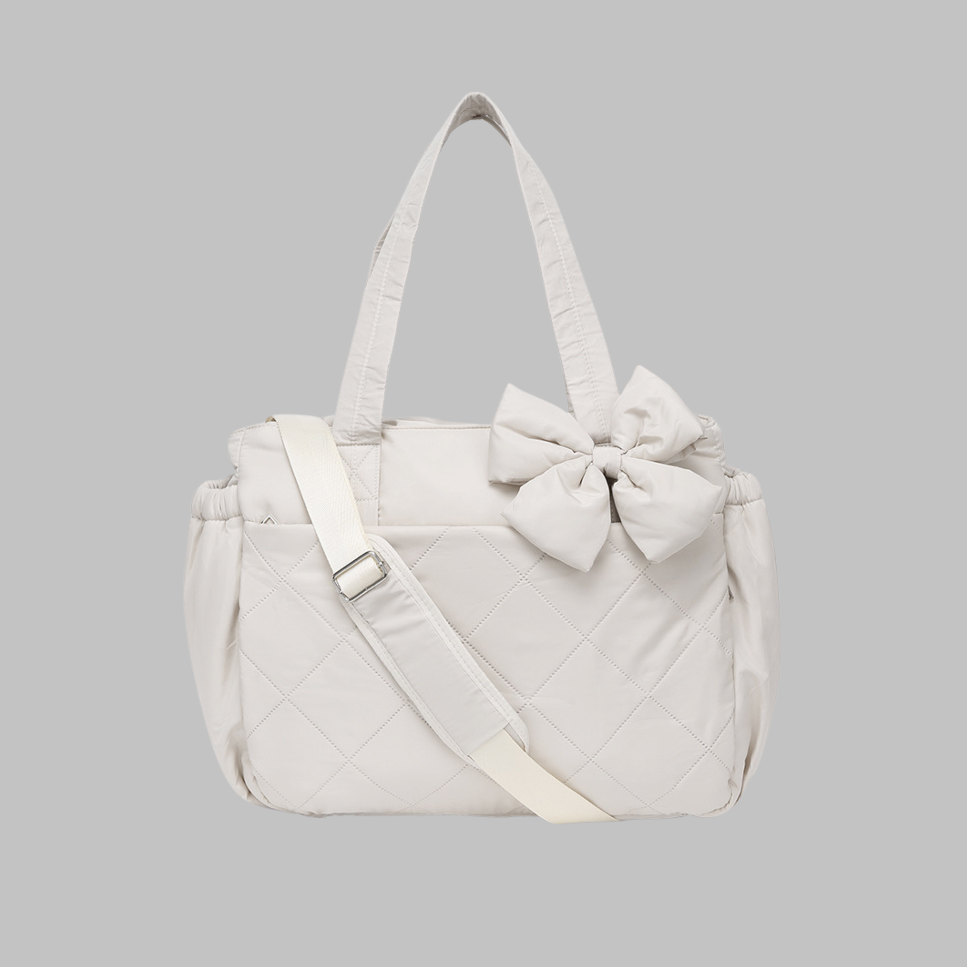 Women’s Chic Bow Puffy Handbag – Elegant Laptop-Friendly Tote Bag