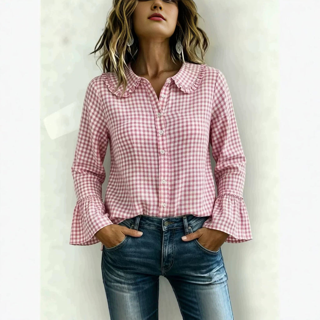 Women’s Casual Vintage Plaid Shirt – Loose-Fit Relaxed Everyday Style
