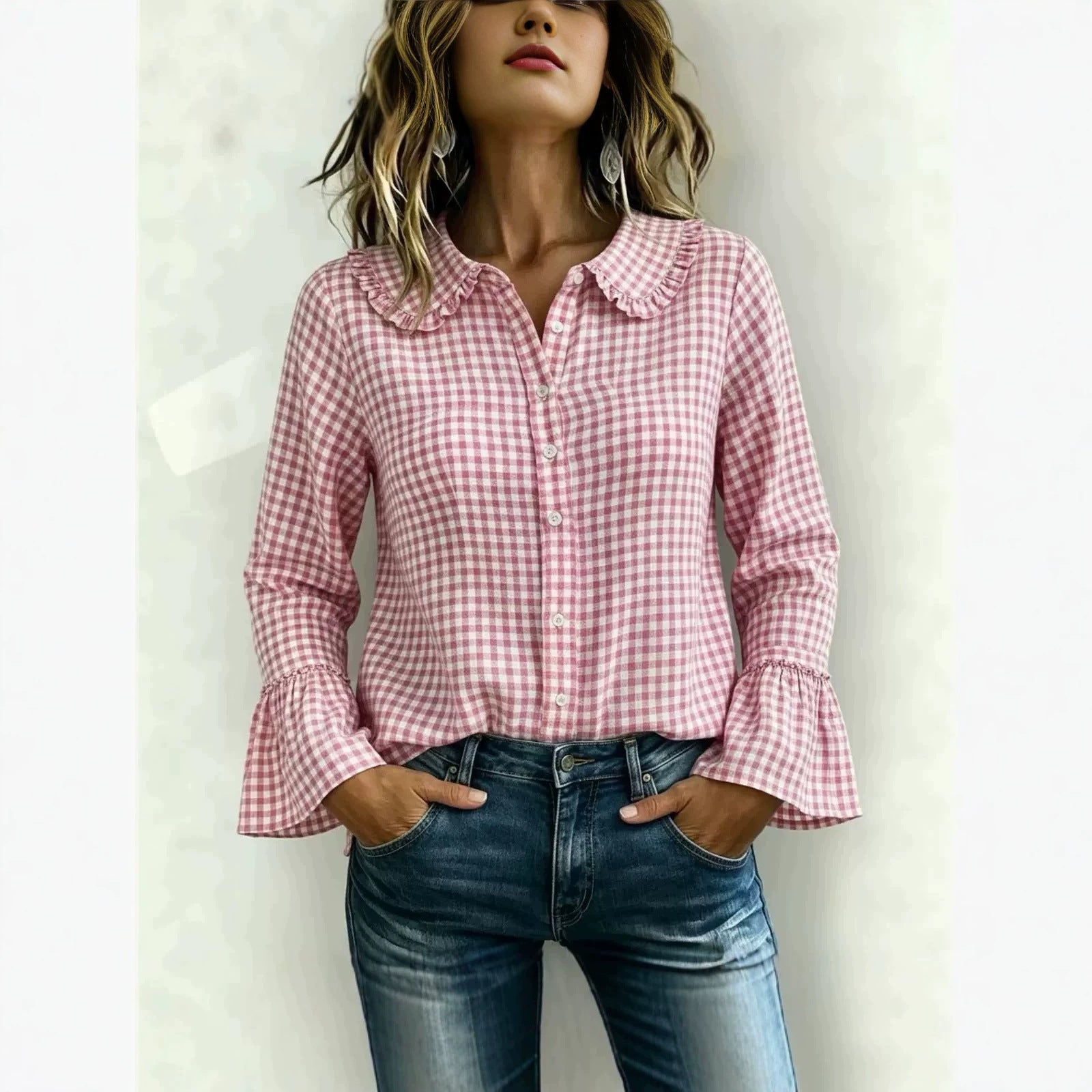 Women’s Casual Vintage Plaid Shirt – Loose-Fit Relaxed Everyday Style