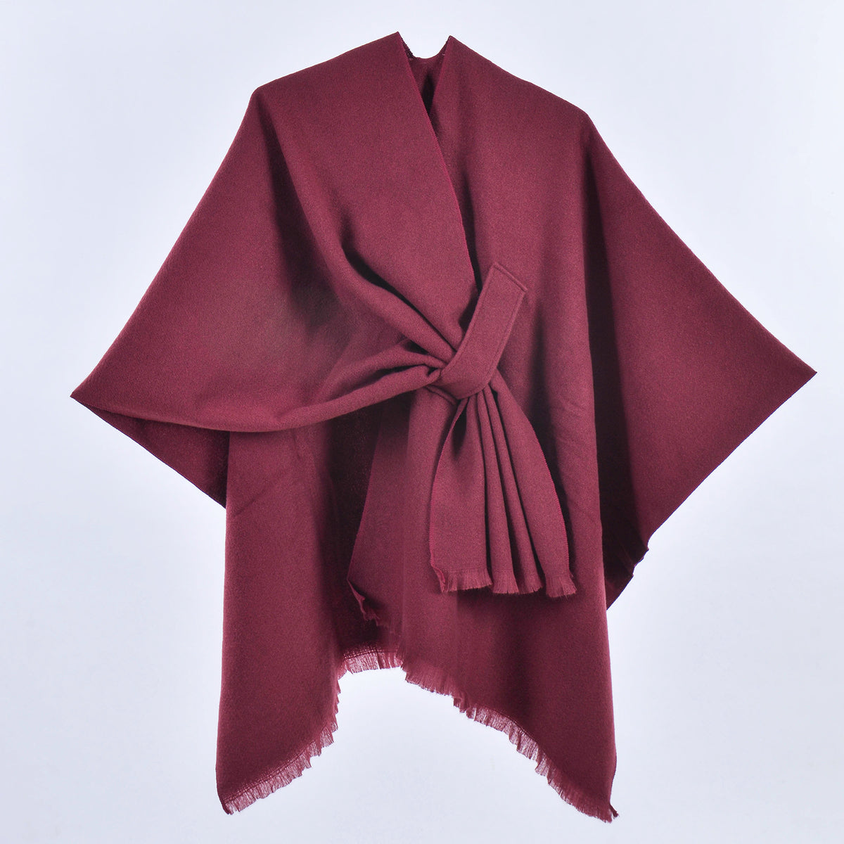 Women's Tie-Front Poncho Cape - Minimalist Loose Outerwear