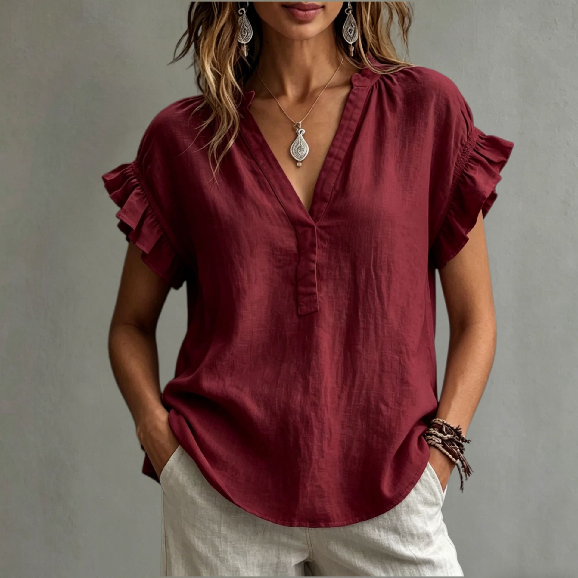Women's Relaxed Cotton Shirt - Soft Casual Everyday Style