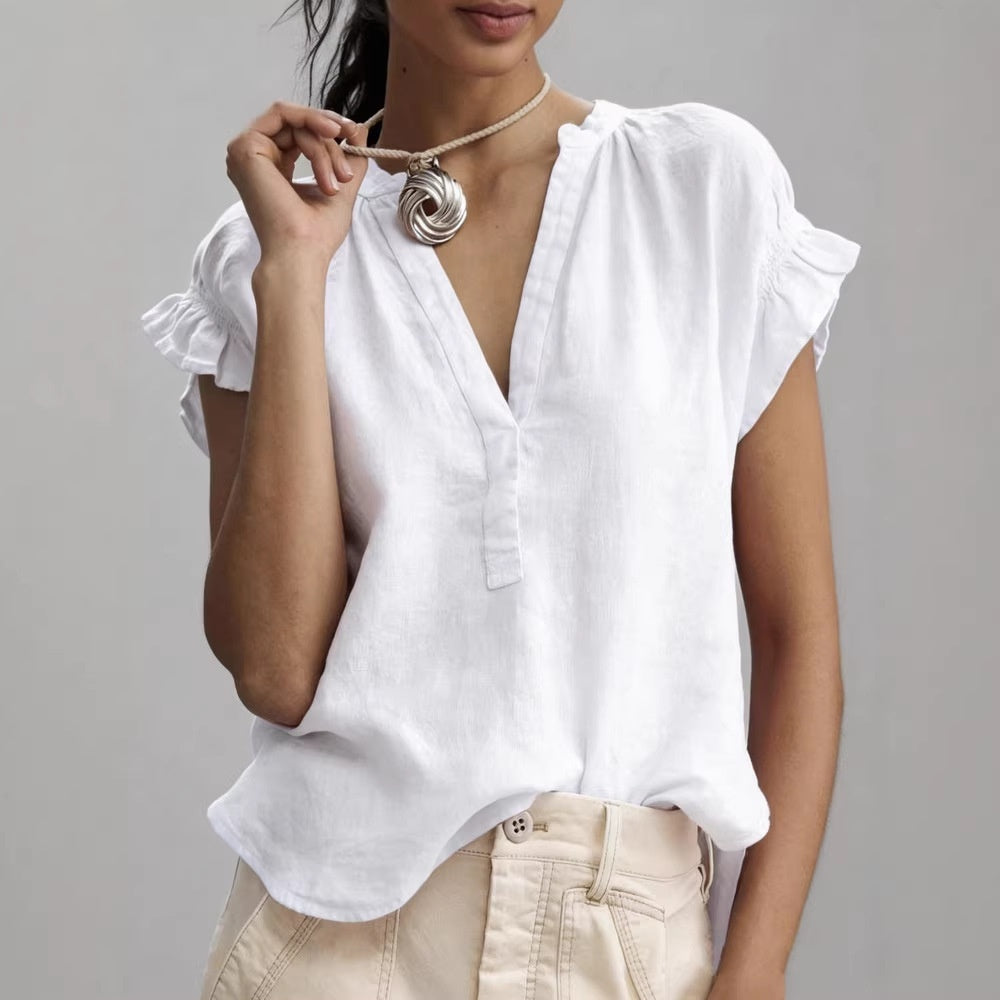Women's Relaxed Cotton Shirt - Soft Casual Everyday Style