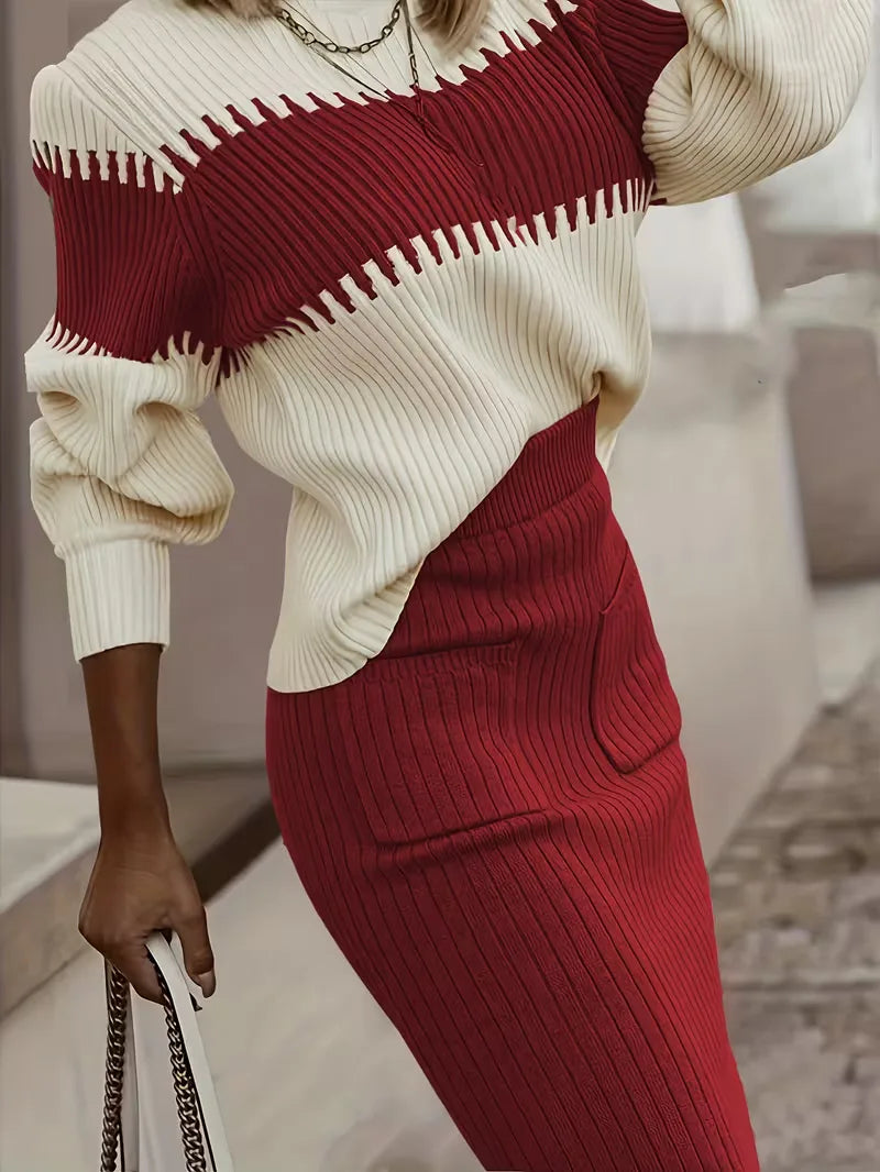 Ribbed Two-Piece Skirt Set - Coordinated and Comfortable