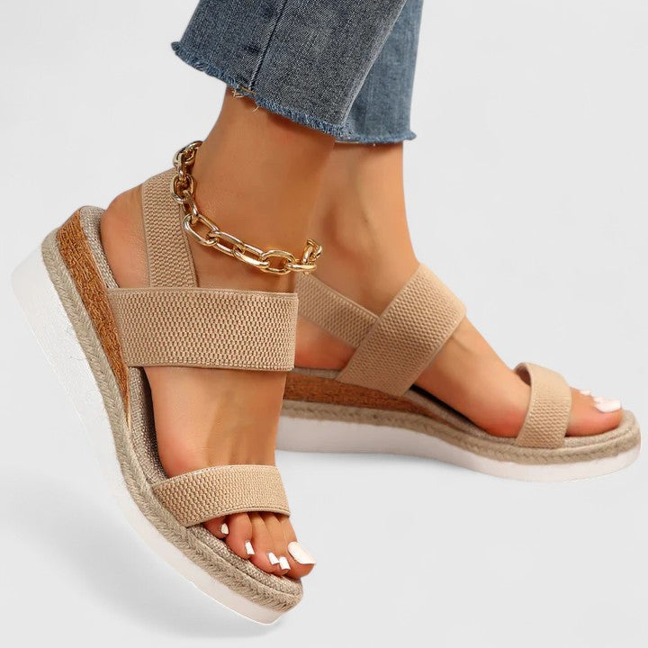 Women's Comfortable Wedge Sandals – Stretch Strap Cushioned Summer Shoes