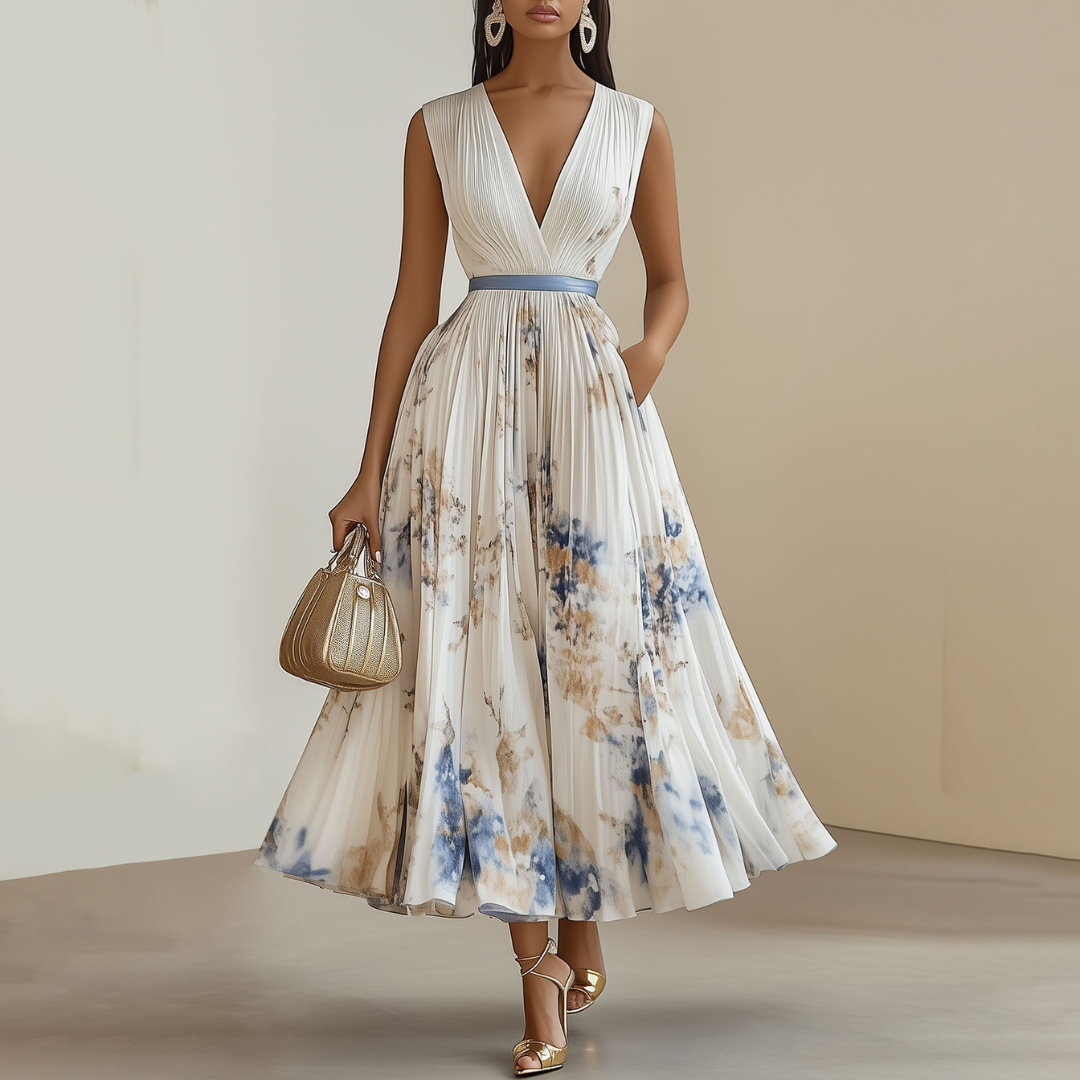 Women's Flowy High-Waist Maxi Dress – Elegant Occasion Dress with Full Skirt