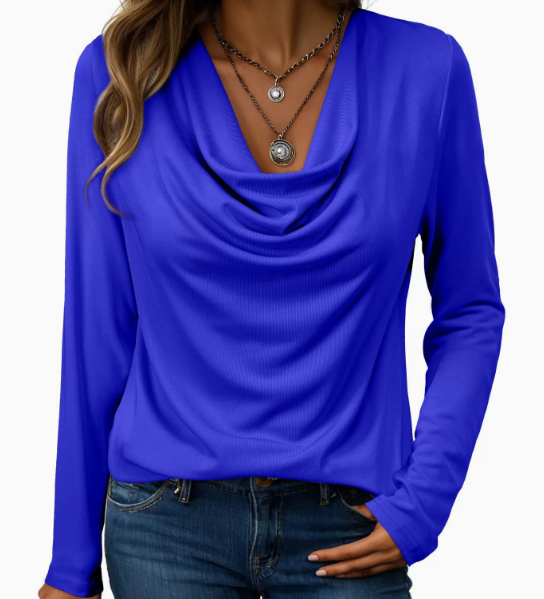 Women's Cotton Linen Swing Neck Shirt Top – Casual Solid Color Summer Blouse
