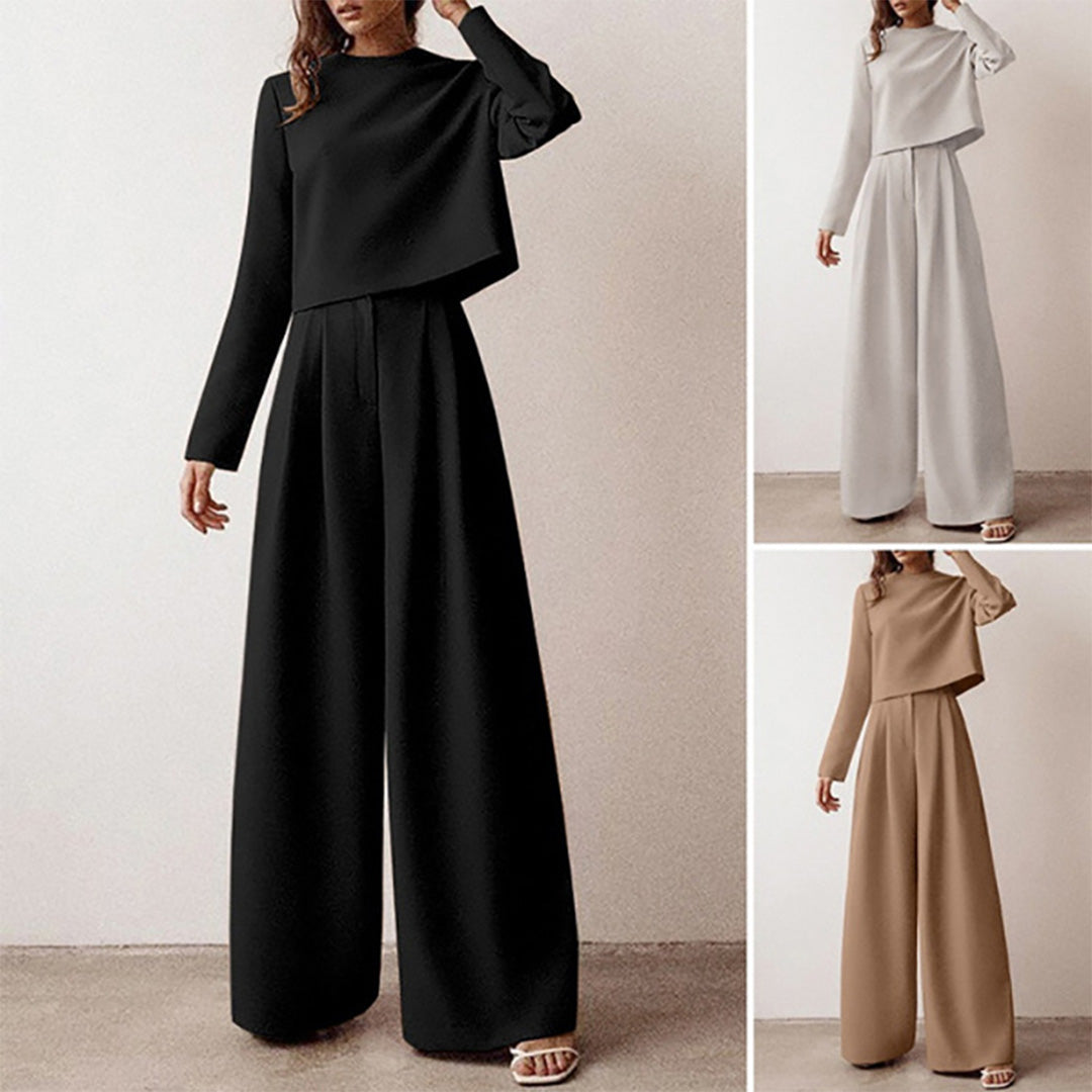 Women’s Elegant Two-Piece Palazzo Set – Relaxed Fit Stylish Outfit