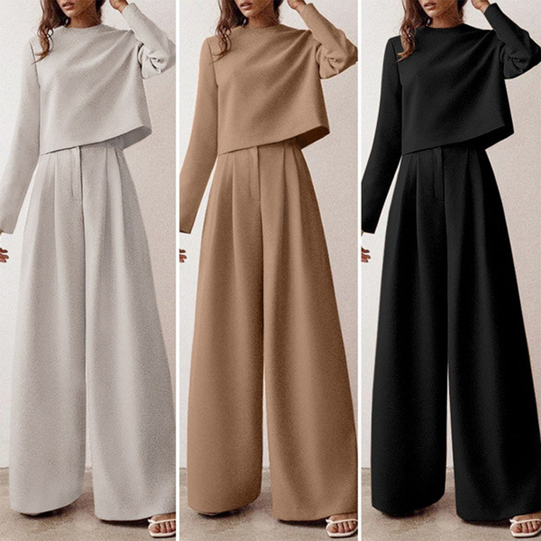 Women’s Elegant Two-Piece Palazzo Set – Relaxed Fit Stylish Outfit