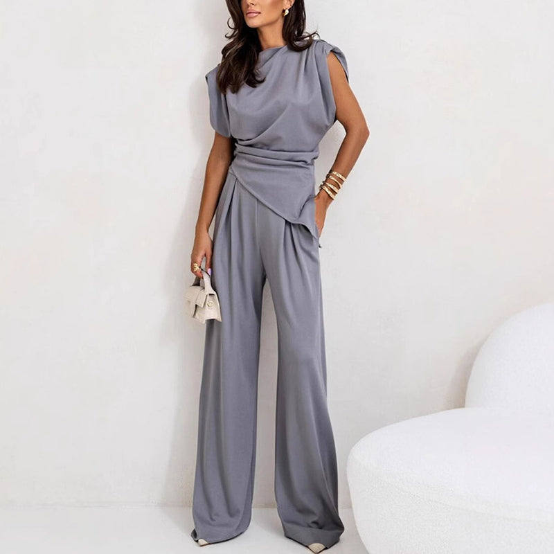 Women's Sleeveless Palazzo Set – Elegant Flowy Two Piece Outfit