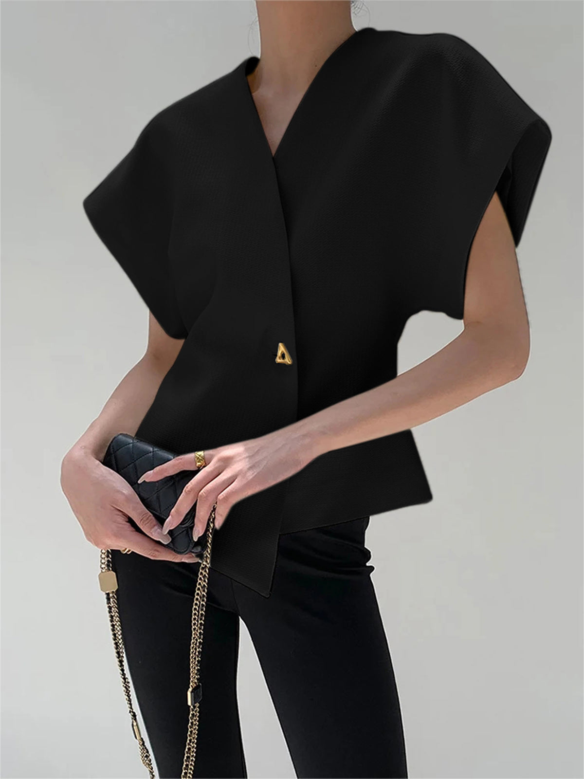 Women's V Neck Blouse – Elegant Flowy Everyday Top