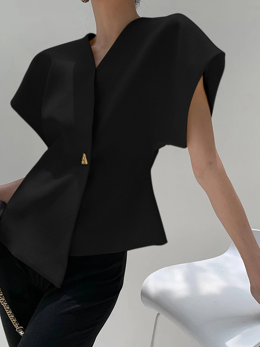 Women's V Neck Blouse – Elegant Flowy Everyday Top