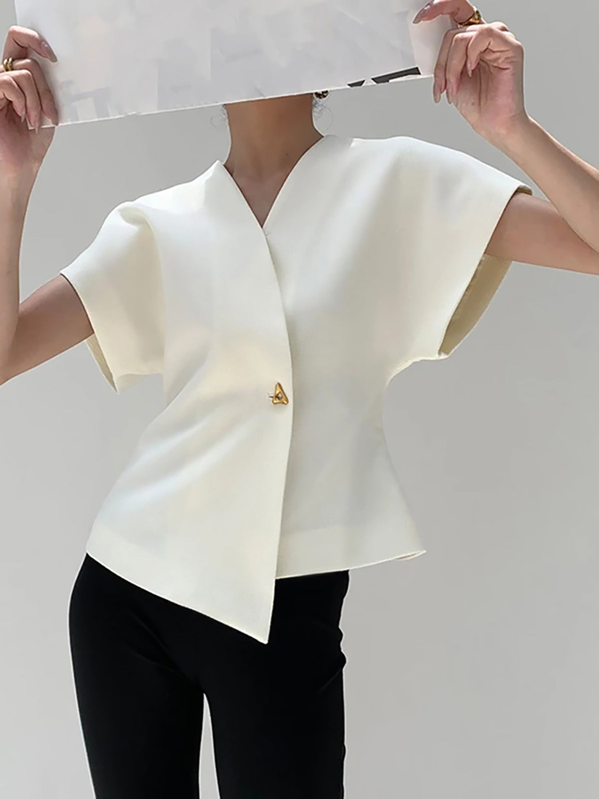 Women's V Neck Blouse – Elegant Flowy Everyday Top