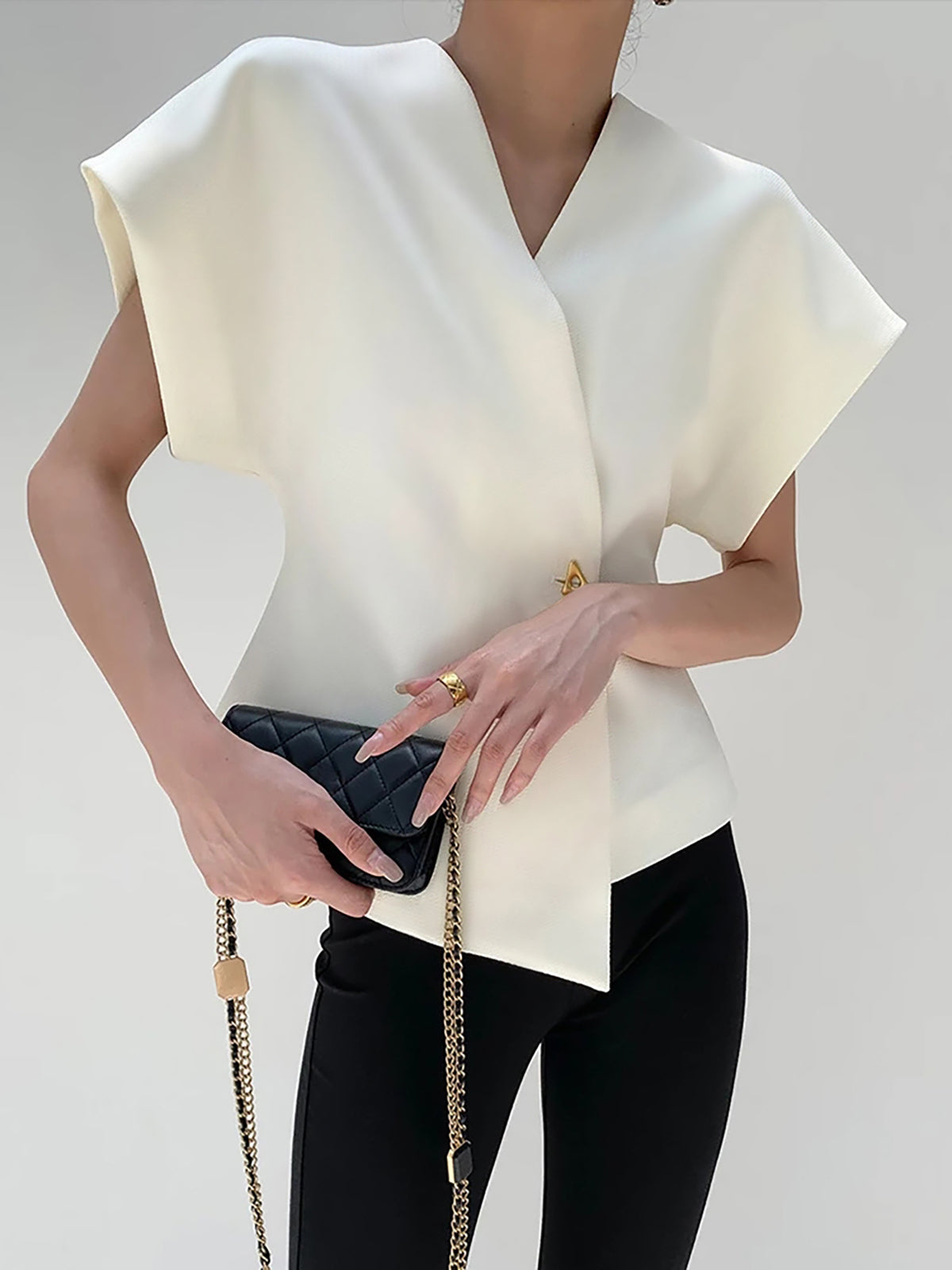 Women's V Neck Blouse – Elegant Flowy Everyday Top