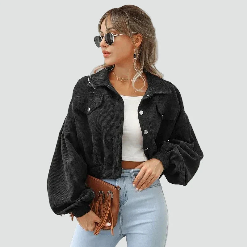 Women’s Corduroy Bomber Jacket - Casual and Modern