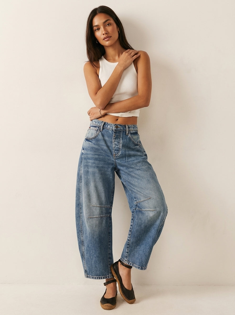 Women's Baggy Jeans – Relaxed Fit Casual Denim Trousers