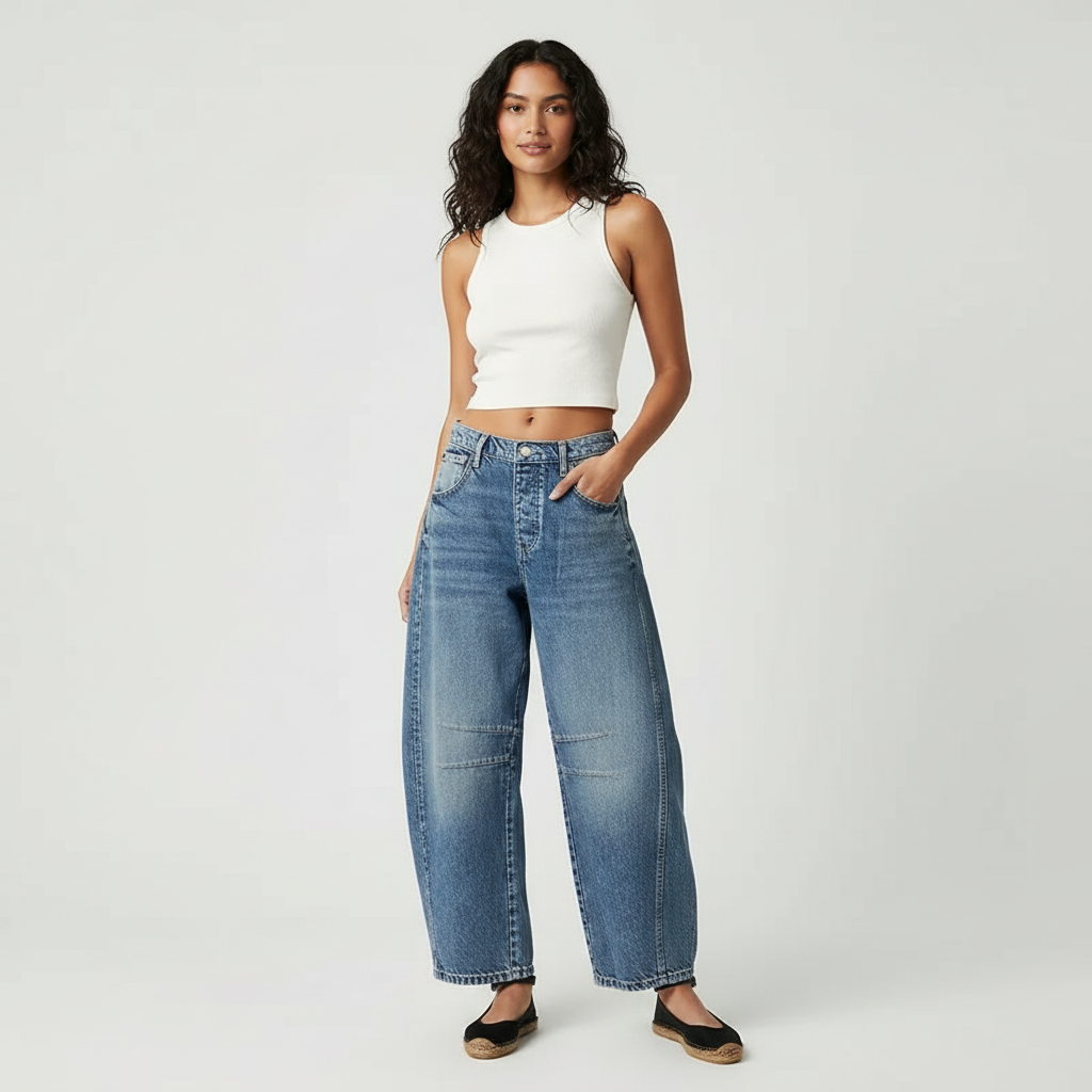 Women's Baggy Jeans – Relaxed Fit Casual Denim Trousers