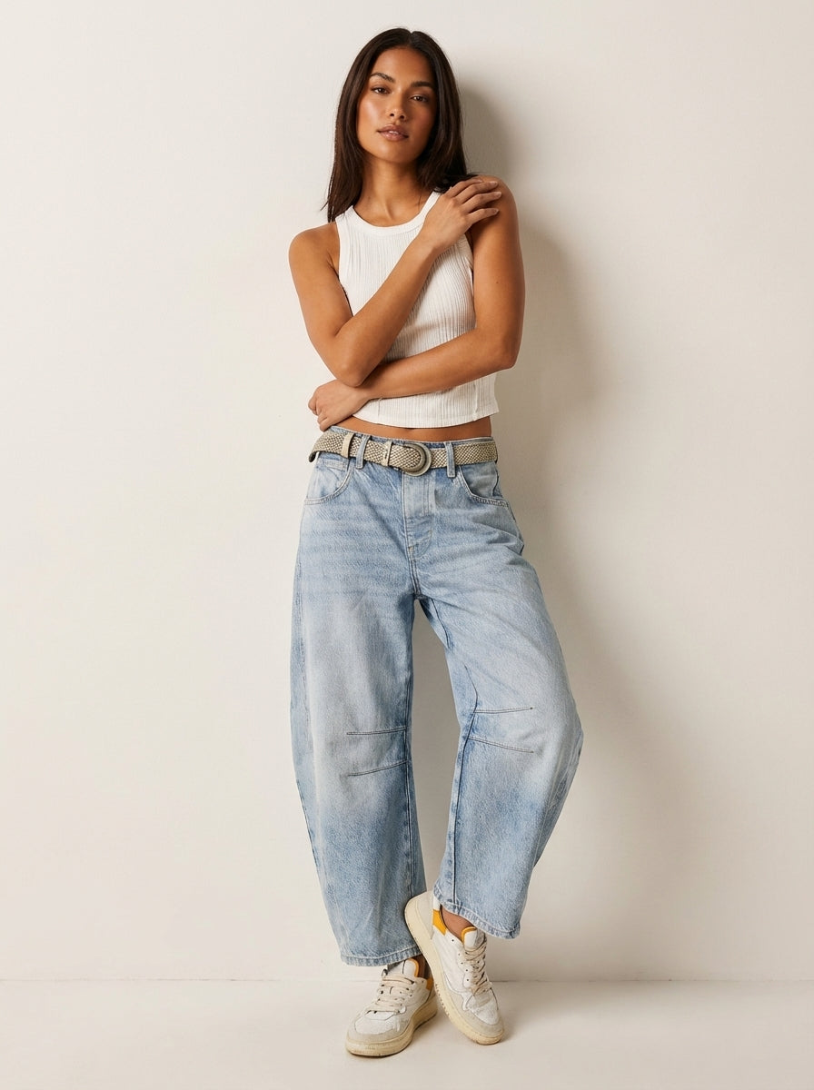 Women's Baggy Jeans – Relaxed Fit Casual Denim Trousers