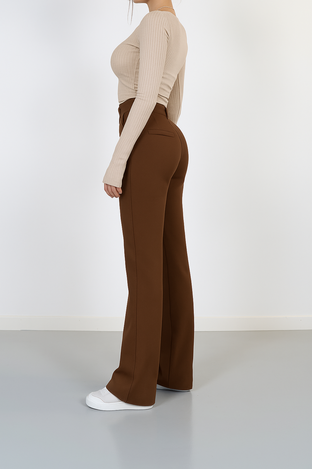 Beau Women’s High-Waist Straight-Leg Pants – Elegant Casual Work Style