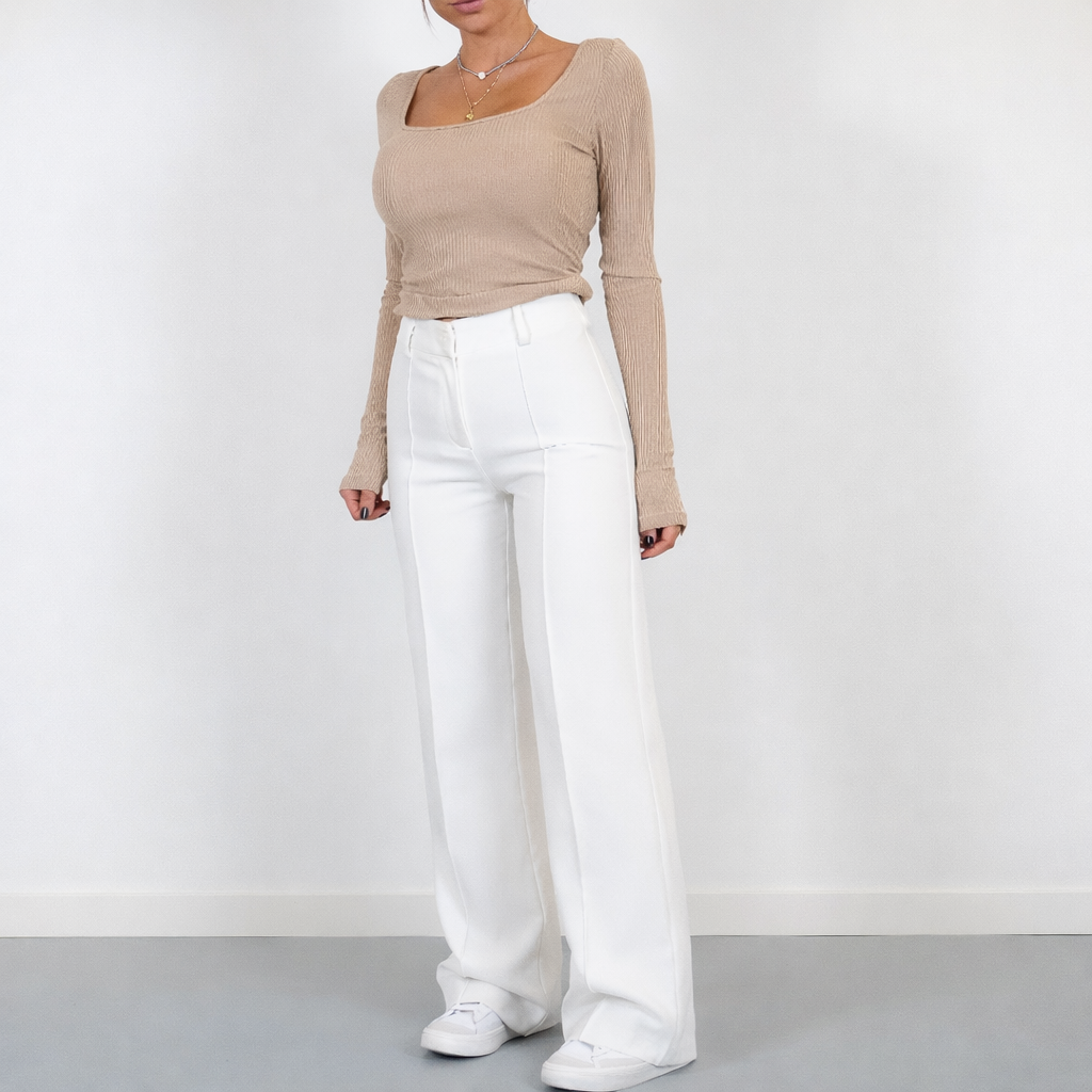 Beau Women’s High-Waist Straight-Leg Pants – Elegant Casual Work Style