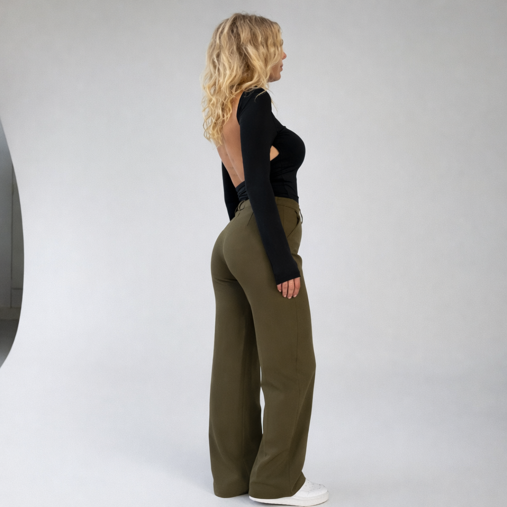 Beau Women’s High-Waist Straight-Leg Pants – Elegant Casual Work Style