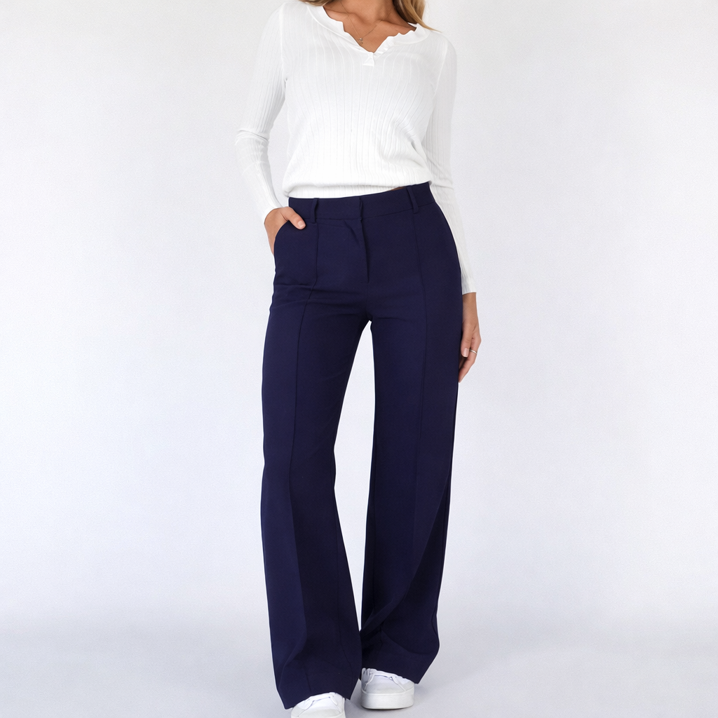 Beau Women’s High-Waist Straight-Leg Pants – Elegant Casual Work Style