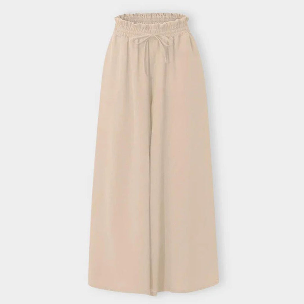 Women's Wide Leg Trousers – Flowy Elastic Waist Pocket Pants