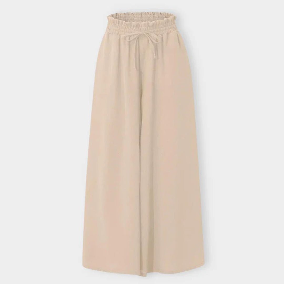 Women's Wide Leg Trousers – Flowy Elastic Waist Pocket Pants
