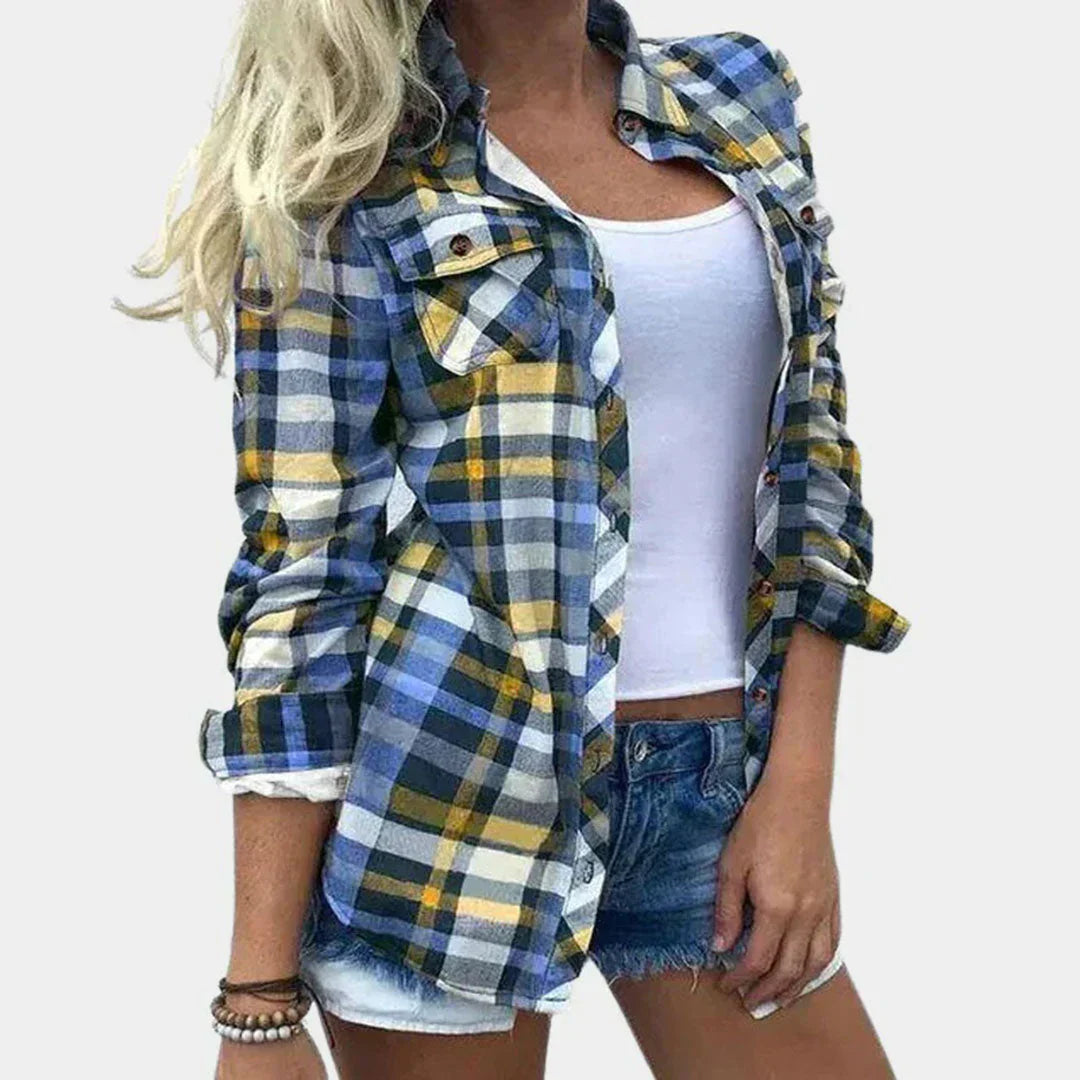 Women's Plaid Blouse – Timeless Feminine Everyday Top