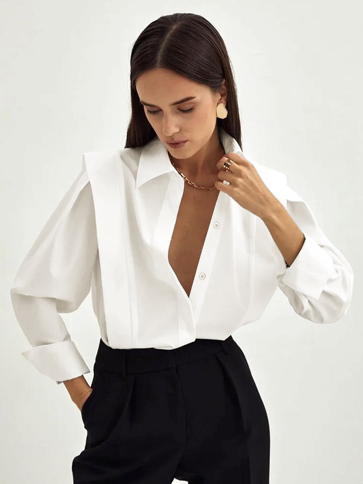 Women’s Button-Down Square Shirt – Casual Stylish Top