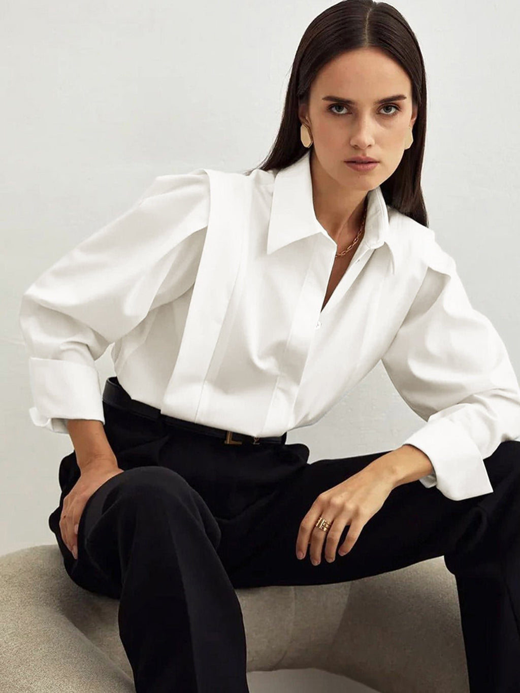 Women’s Button-Down Square Shirt – Casual Stylish Top