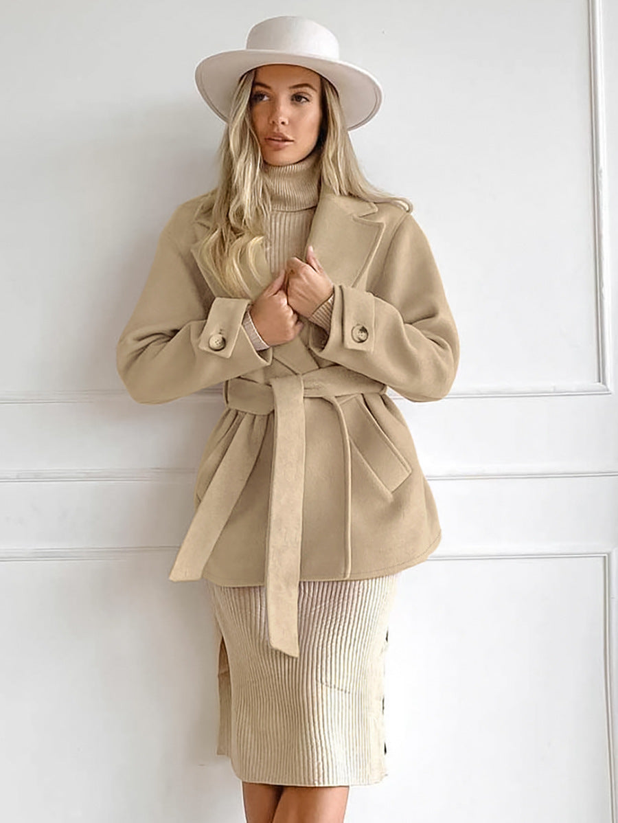 Drawstring Trench Coat - Elegant and Lightweight