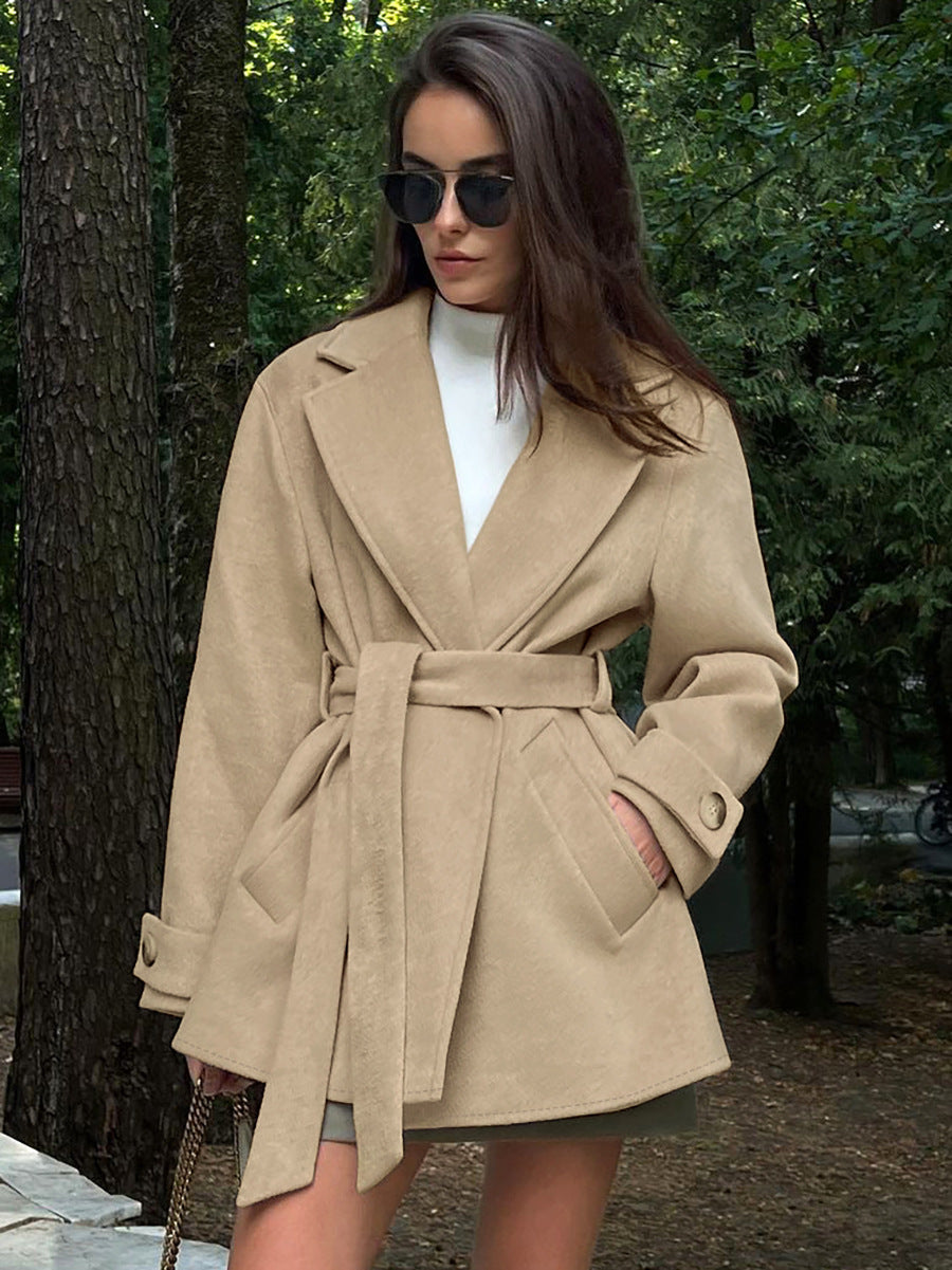Drawstring Trench Coat - Elegant and Lightweight