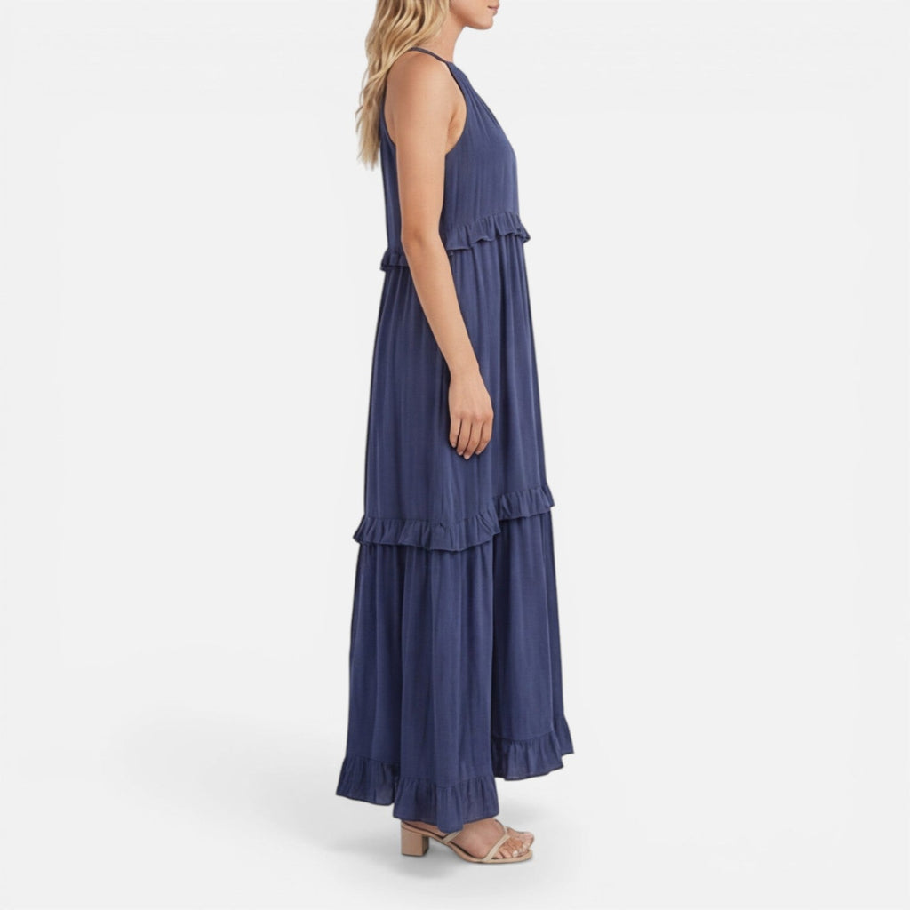 Women’s Tiered Maxi Dress – Lightweight Sleeveless Breathable Summer Dress