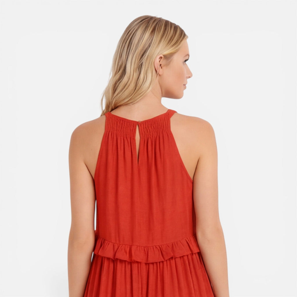 Women’s Tiered Maxi Dress – Lightweight Sleeveless Breathable Summer Dress