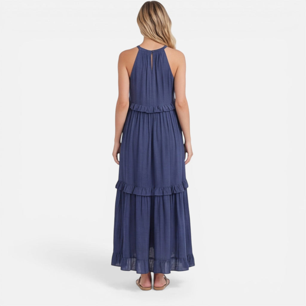 Women’s Tiered Maxi Dress – Lightweight Sleeveless Breathable Summer Dress
