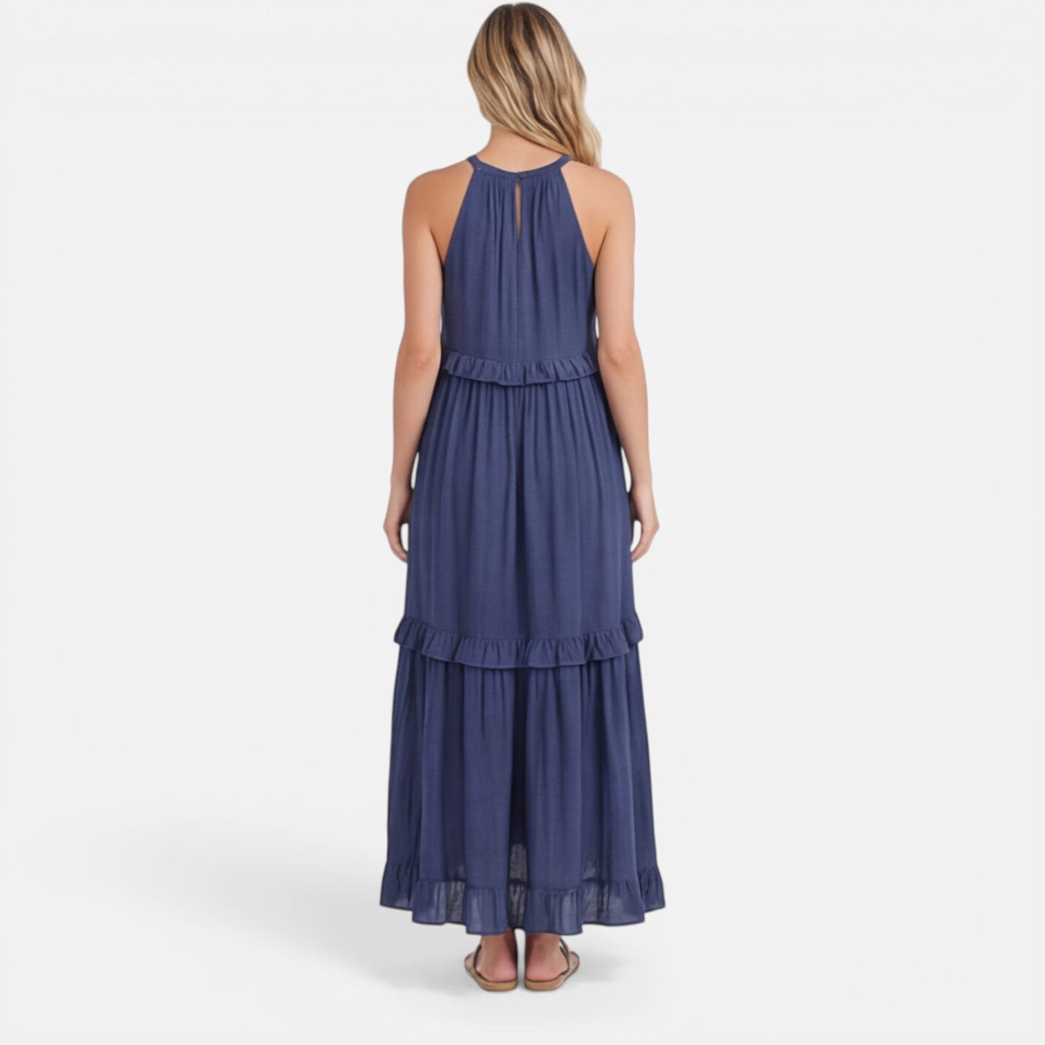 Women’s Tiered Maxi Dress – Lightweight Sleeveless Breathable Summer Dress