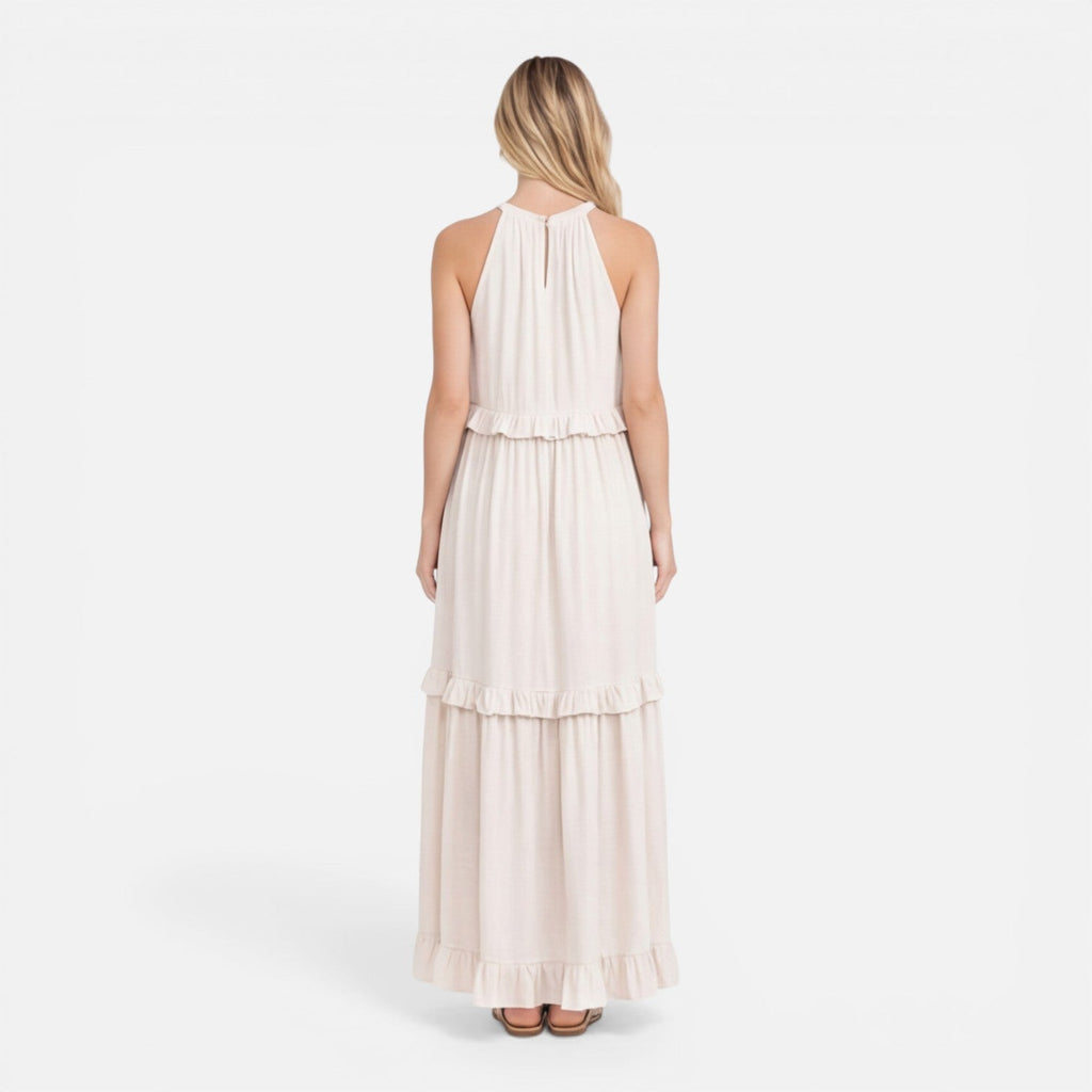 Women’s Tiered Maxi Dress – Lightweight Sleeveless Breathable Summer Dress