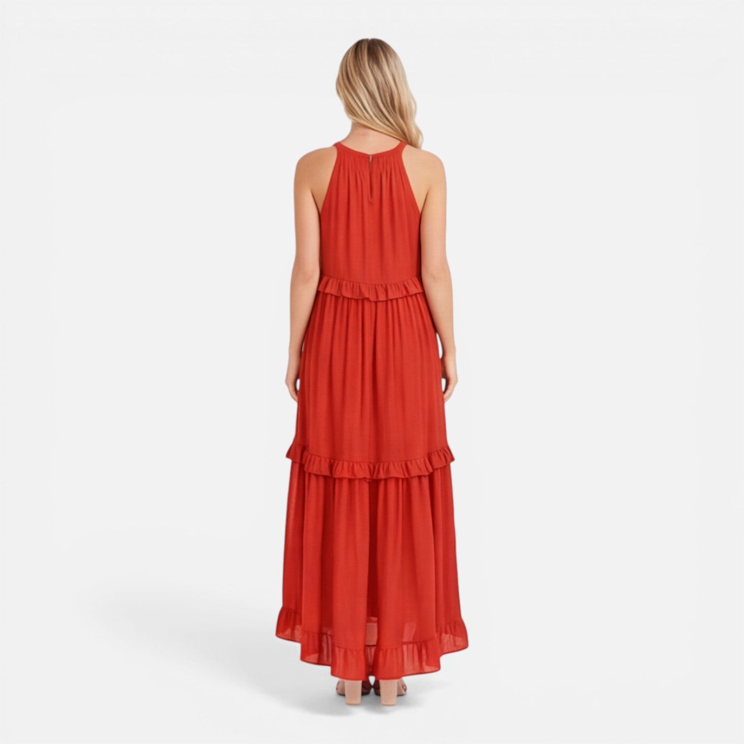 Women’s Tiered Maxi Dress – Lightweight Sleeveless Breathable Summer Dress