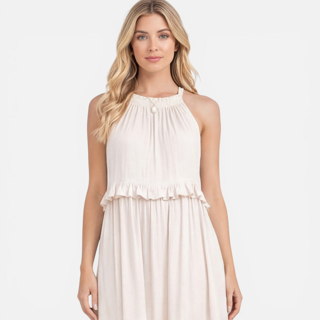 Women’s Tiered Maxi Dress – Lightweight Sleeveless Breathable Summer Dress