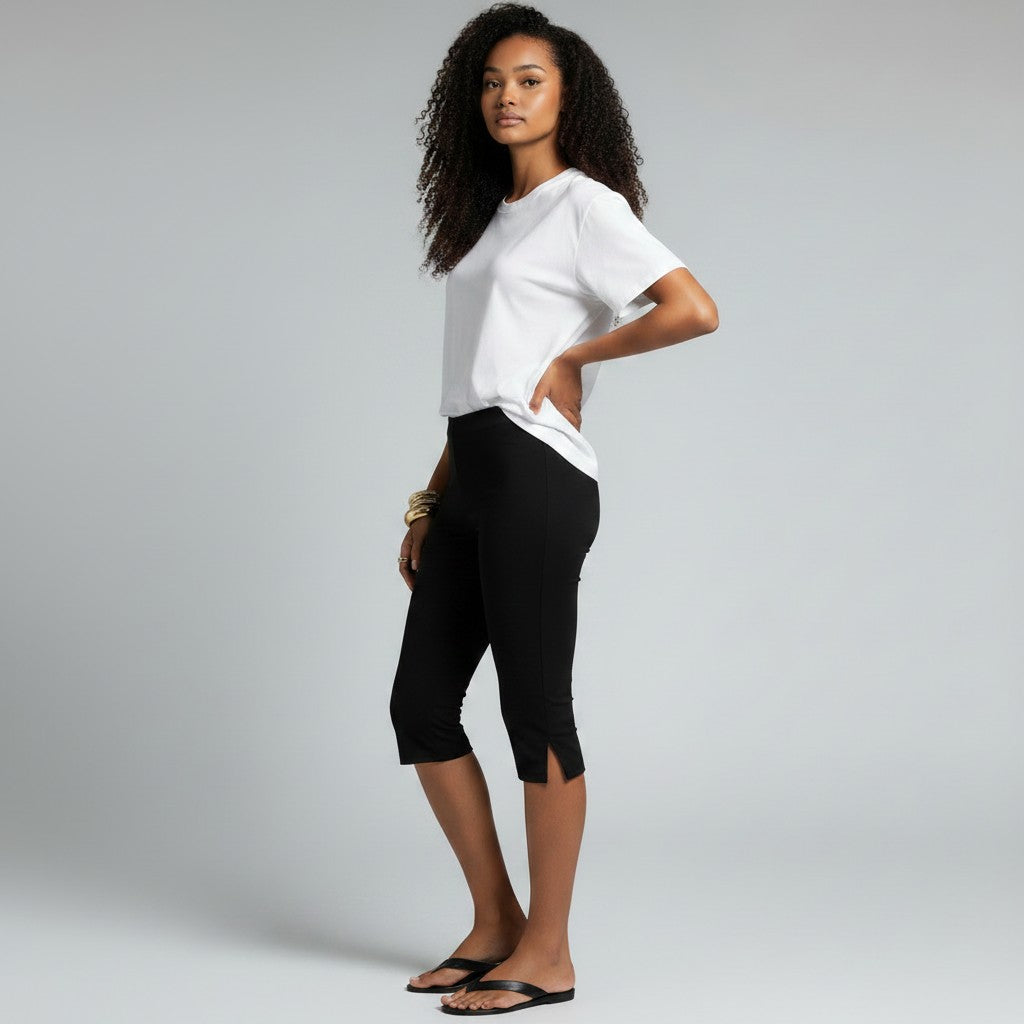 Women's Cropped Capri Pants – Lightweight Pull-On Casual Summer Trousers