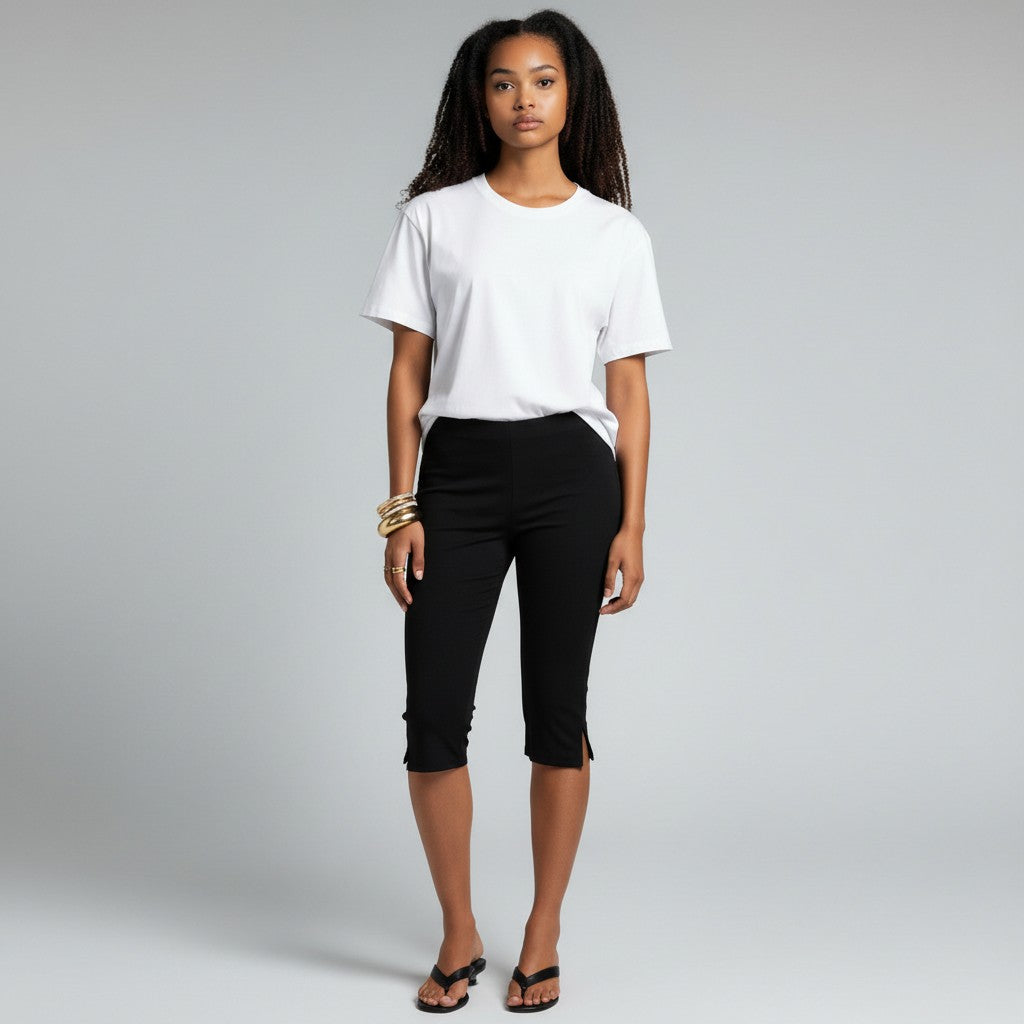 Women's Cropped Capri Pants – Lightweight Pull-On Casual Summer Trousers