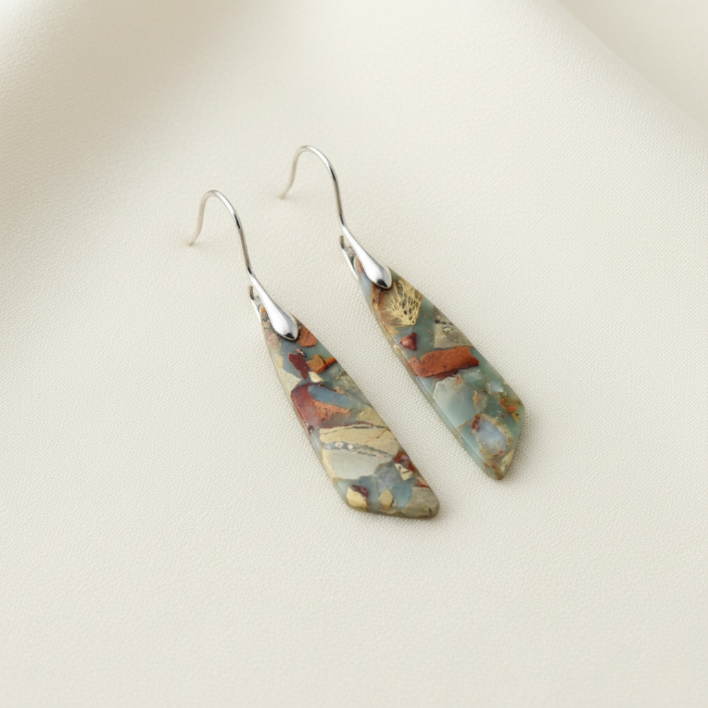 Women's Natural Stone Earrings - Vintage Elegant Everyday Jewelry