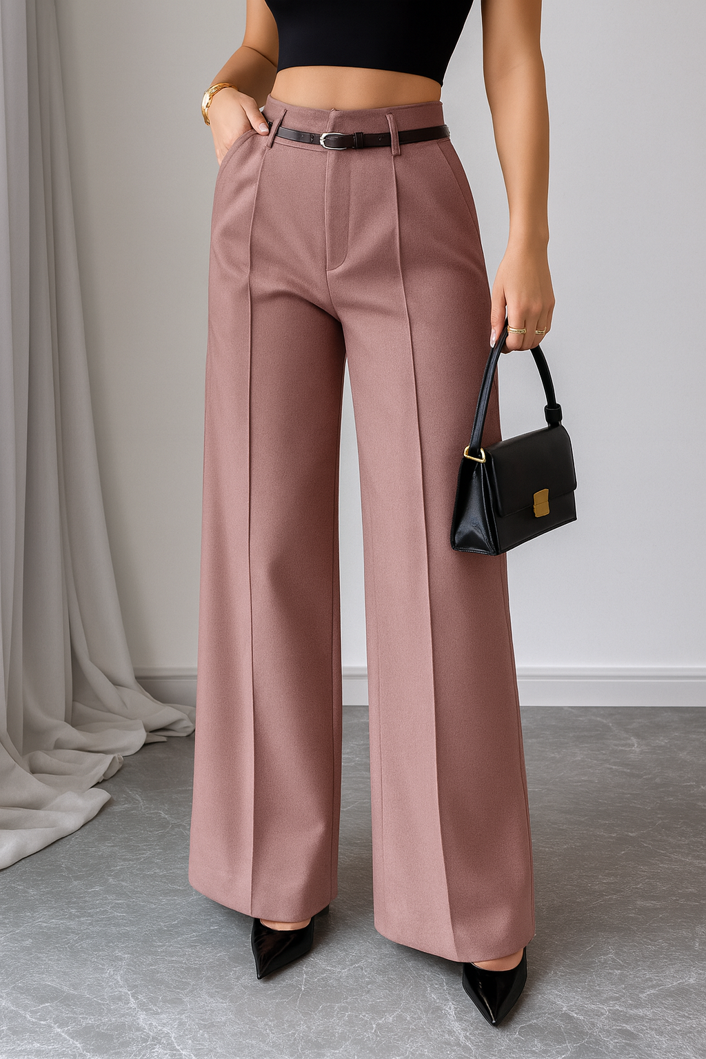 Jolan Women’s High-Waist Straight-Leg Pants – Regular Fit Casual Work Style